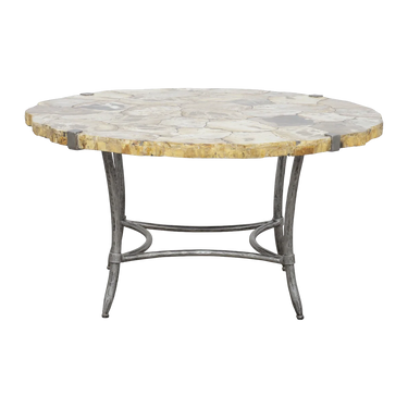 buy Arhaus Arhaus Boracay Petrified Wood & Iron Mosaic Coffee Table online
