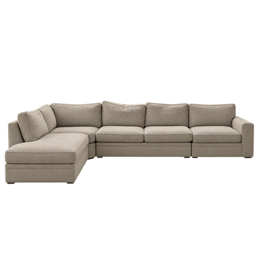 Pottery Barn Pearce Heather Tweed Sectional Sofa: front view, rendered from real photos