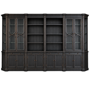 Arhaus Athens Modular Bookcase: front view, rendered from real photos