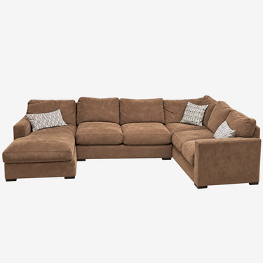 Crate & Barrel Chaise Sectional Sofa: front view, rendered from our photos of this piece