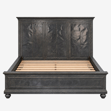 Restoration Hardware Paneled King Bed: front view, rendered from our photos of this piece