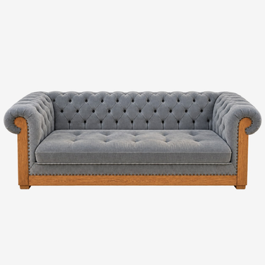 Park Hill Collections Manor Capital Hotel Chesterfield Sofa: front view, rendered from our photos of this piece