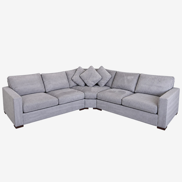 Crate & Barrel Axis 3-Piece Sectional Sofa: front view, rendered from our photos of this piece