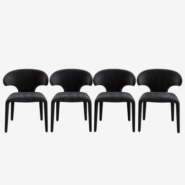 Nuevo Bandi Curved Back Dining Chairs: front view, rendered from our photos of this piece