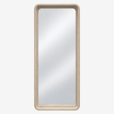 Restoration Hardware Laguna Wall Mirror: front view, rendered from our photos of this piece