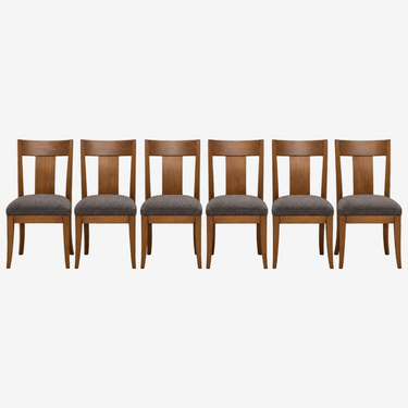Canadel Upholstered Dining Chairs: front view, rendered from our photos of this piece