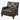 Pottery Barn Charcoal Leather Tufted Slope Arm Chair: right side view, rendered from our photos of this piece