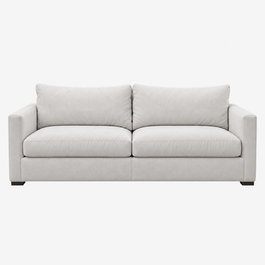 West Elm Square Arm 2-Cushion Sofa: front view, rendered from our photos of this piece