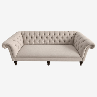 Serena & Lily Chatham Tufted Sofa: front view, rendered from our photos of this piece