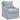 CR Laine Enzo Blue Striped Swivel Chair: left side view, rendered from our photos of this piece