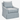 CR Laine Enzo Blue Striped Swivel Chair: left side view, rendered from our photos of this piece