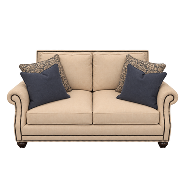 Bernhardt Foster Fabric Loveseat: front studio preview rendered from intake photos