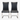 Dakota Jackson Black Cantilever Dining Chairs: front view, rendered from our photos of this piece