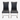 Dakota Jackson Black Cantilever Dining Chairs: high-angle view, rendered from our photos of this piece