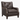Pottery Barn Charcoal Leather Tufted Slope Arm Chair: left side view, rendered from our photos of this piece
