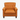 Pottery Barn Irving Roll Arm Caramel Leather Armchair: high-angle view, rendered from our photos of this piece