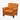 Pottery Barn Irving Roll Arm Caramel Leather Armchair: right side view, rendered from our photos of this piece