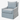 CR Laine Enzo Blue Striped Swivel Chair: right side view, rendered from our photos of this piece