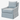 CR Laine Enzo Blue Striped Swivel Chair: right side view, rendered from our photos of this piece